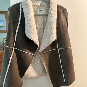 Dylan Faux suede and shearling Vest